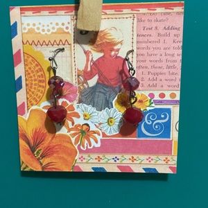 Red dangle earrings